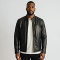 The Urban Rider Jacket | Men's Black Cafe Racer Leather Jacket