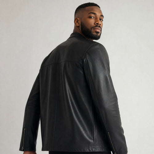 The Urban Rider Jacket | Men's Black Cafe Racer Leather Jacket