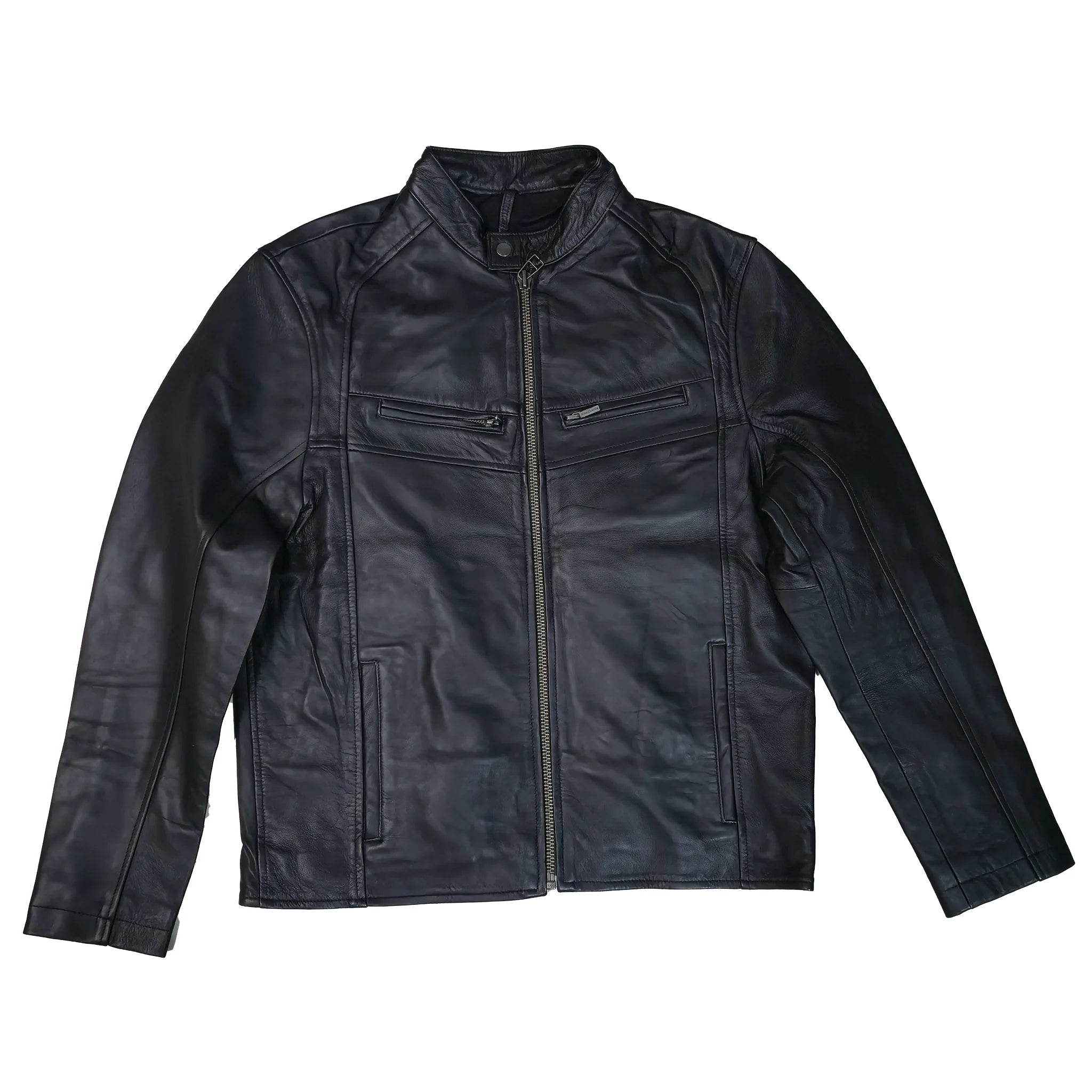 The Velocity Rider Jacket | Men's Black Genuine Leather Biker Jacket