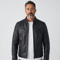 The Velocity Rider Jacket | Men's Black Genuine Leather Biker Jacket