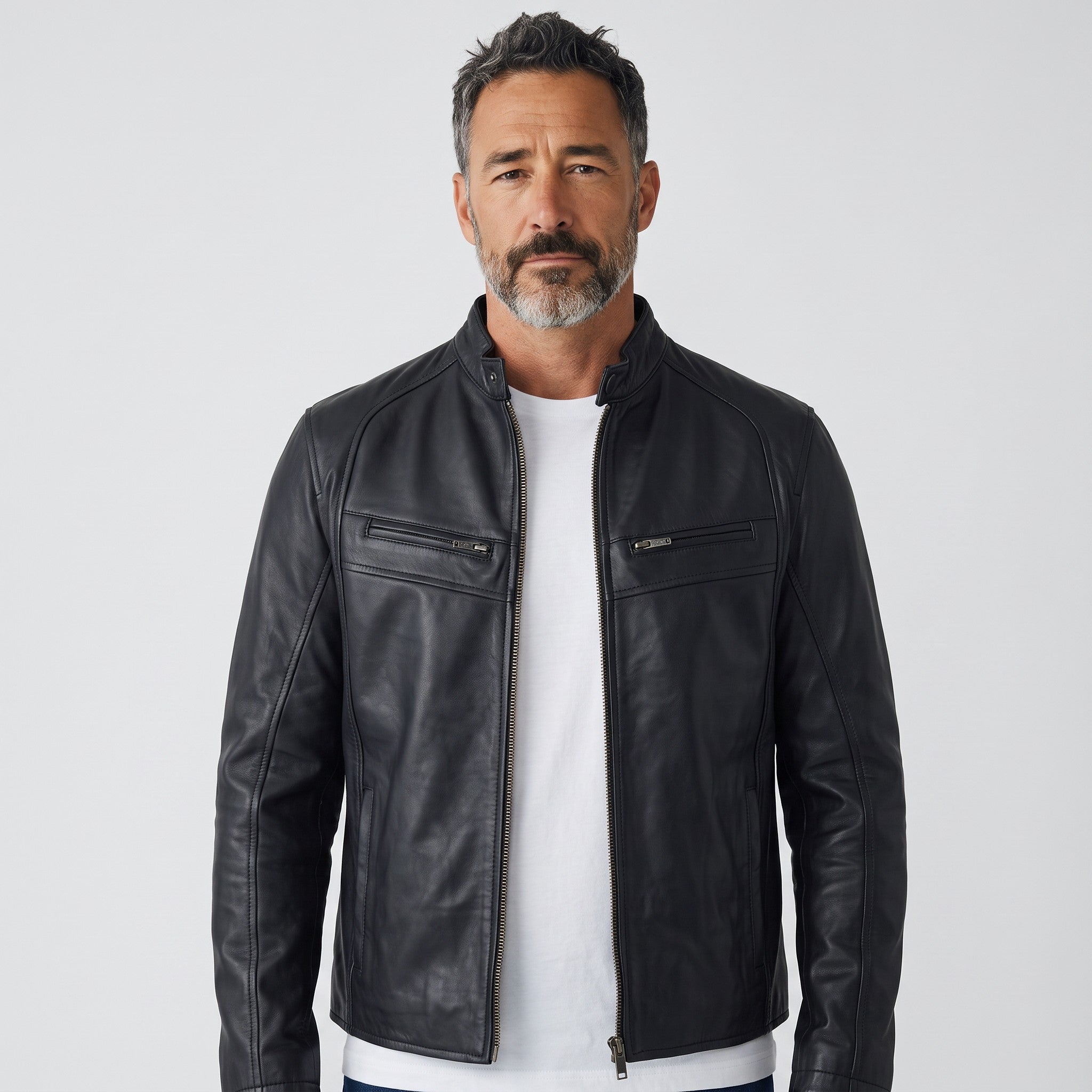 The Velocity Rider Jacket | Men's Black Genuine Leather Biker Jacket