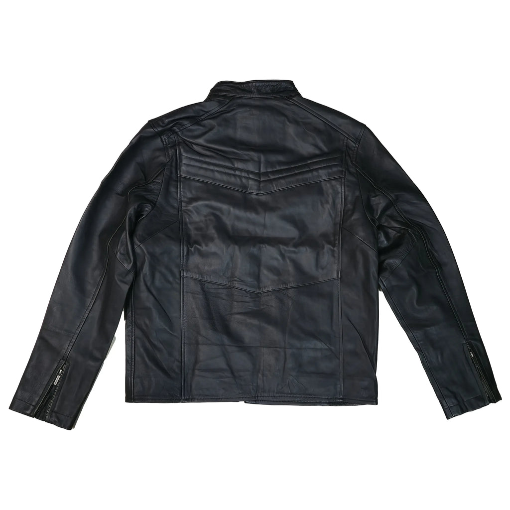 The Velocity Rider Jacket | Men's Black Genuine Leather Biker Jacket