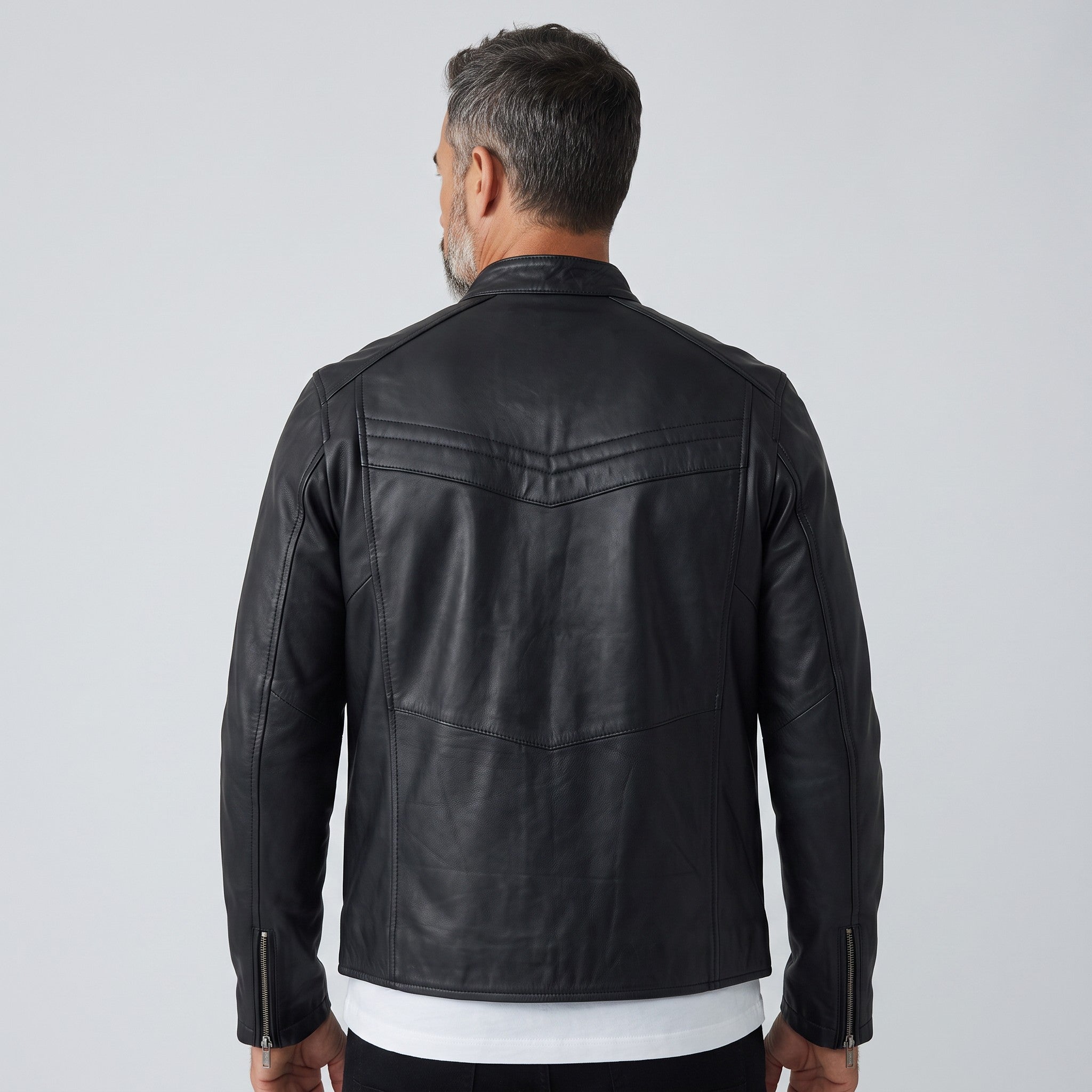 The Velocity Rider Jacket | Men's Black Genuine Leather Biker Jacket