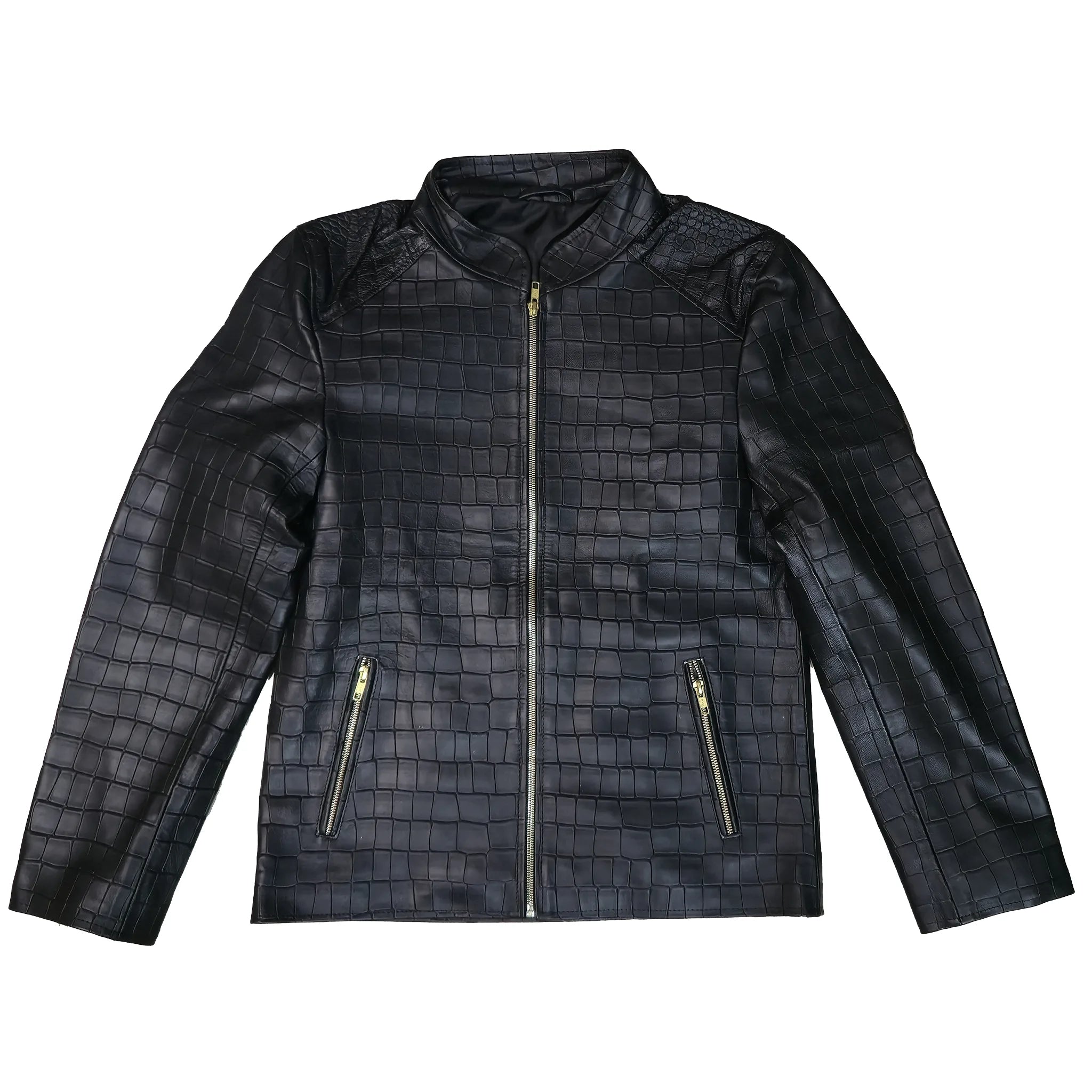 The Monarch Croc Jacket | Crocodile Embossed Genuine Leather Jacket