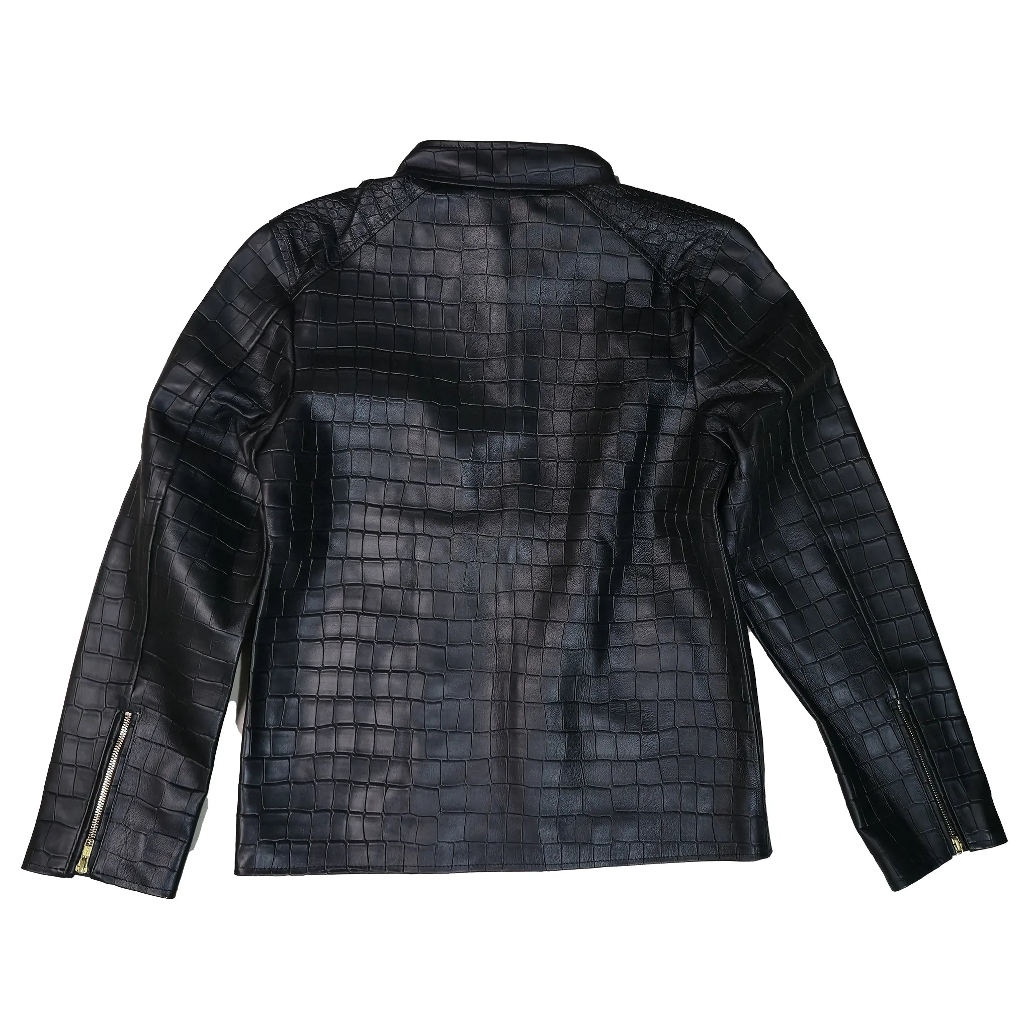 The Monarch Croc Jacket | Crocodile Embossed Genuine Leather Jacket