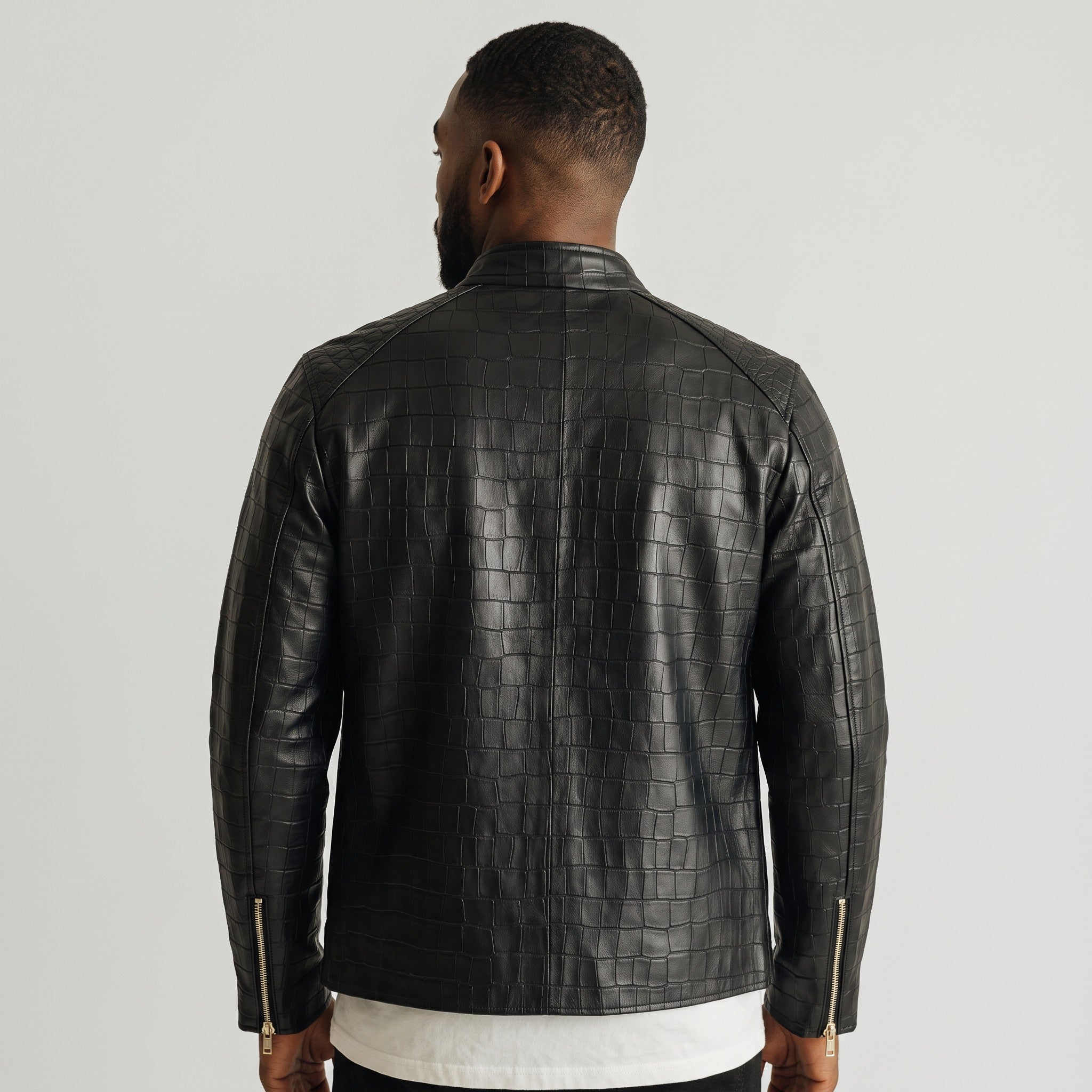The Monarch Croc Jacket | Crocodile Embossed Genuine Leather Jacket