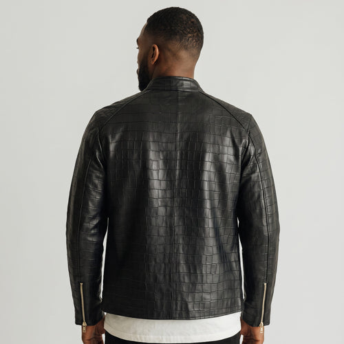 The Monarch Croc Jacket | Crocodile Embossed Genuine Leather Jacket